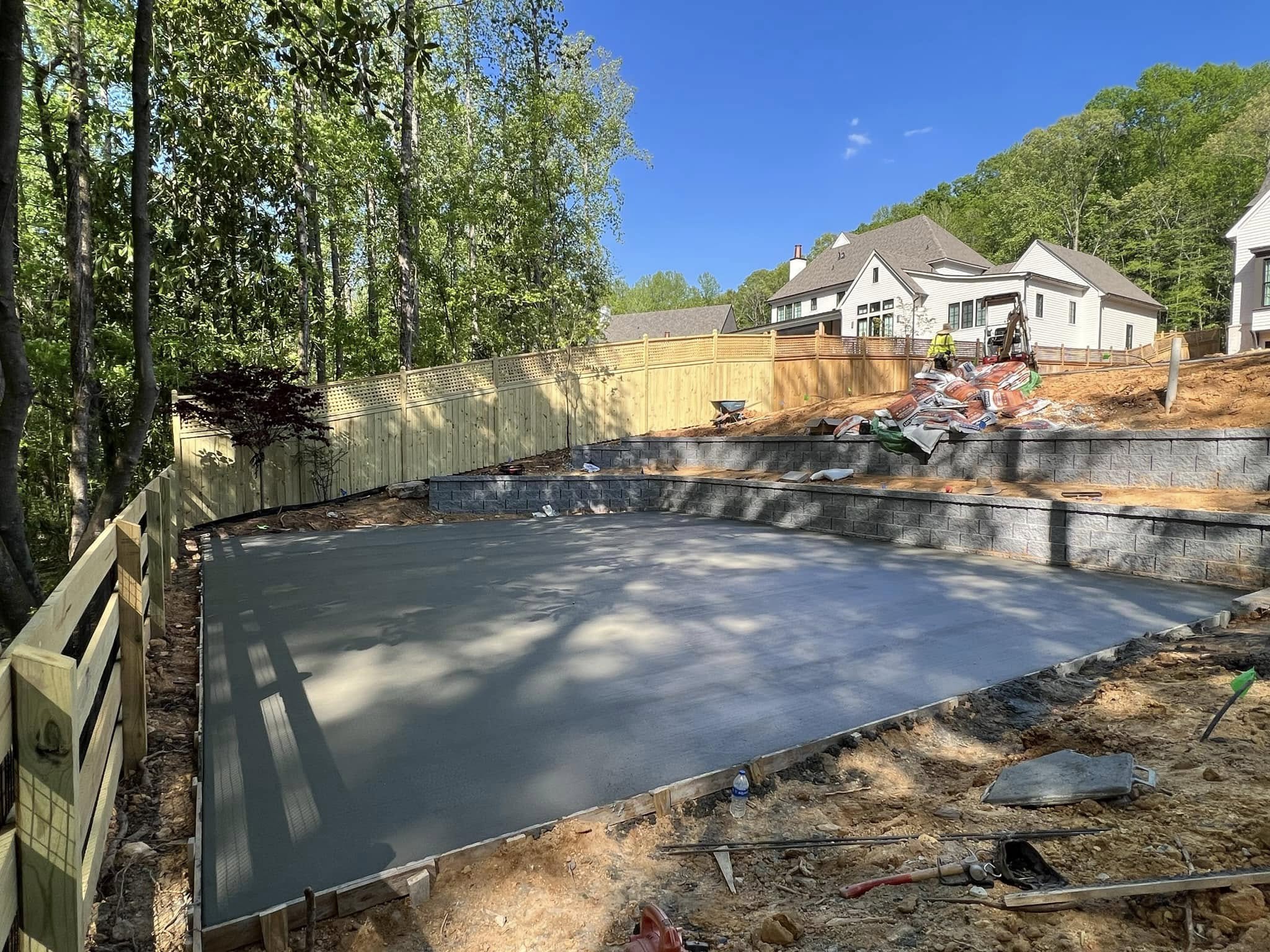 Slab with Retaining Wall