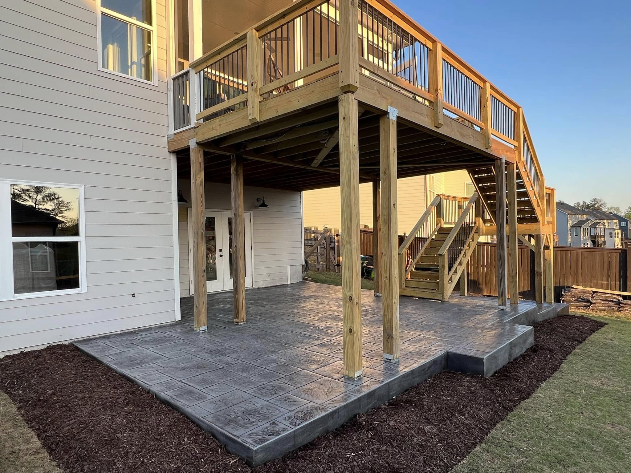Under-Deck Stamped Concrete